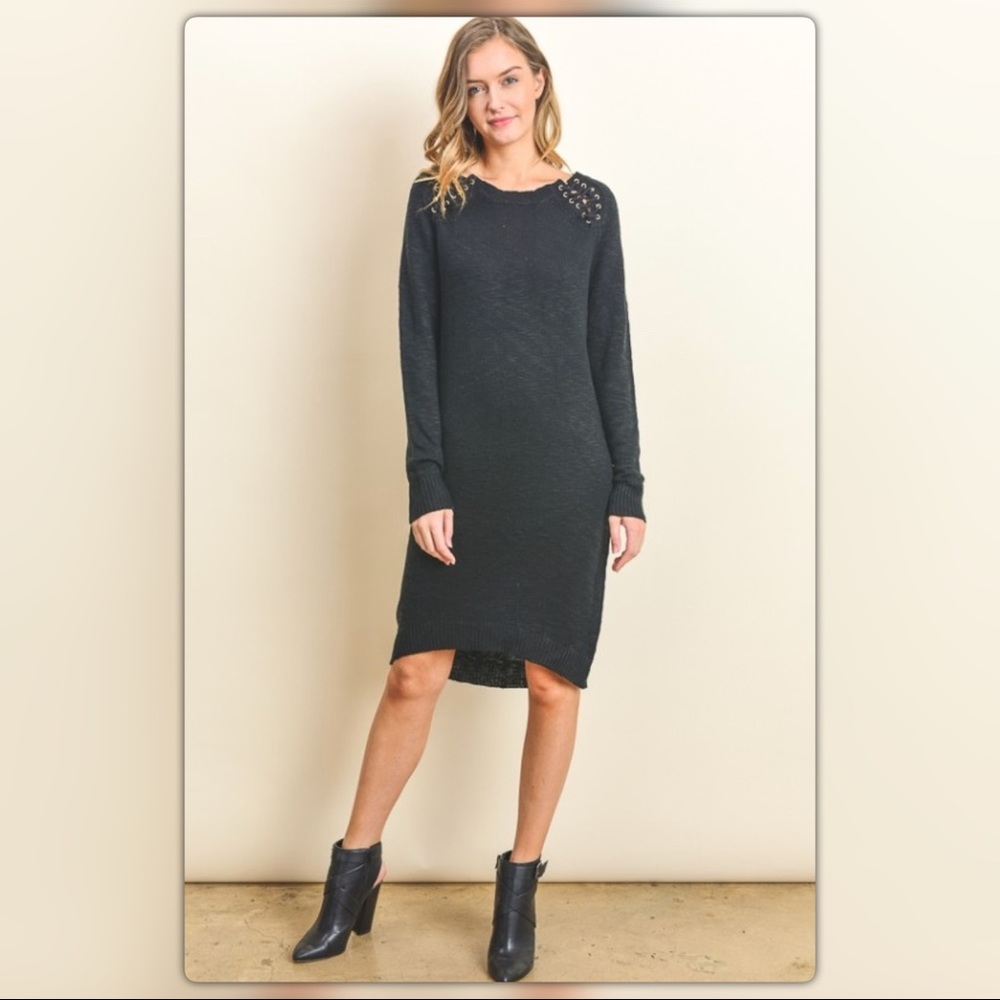 Black Midi Sweater Dress